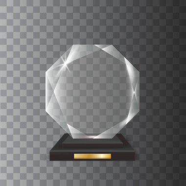 Şeffaf gerçekçi boş vektör akrilik cam kupa Ödülü