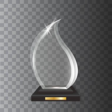 Şeffaf gerçekçi boş vektör akrilik cam kupa Ödülü