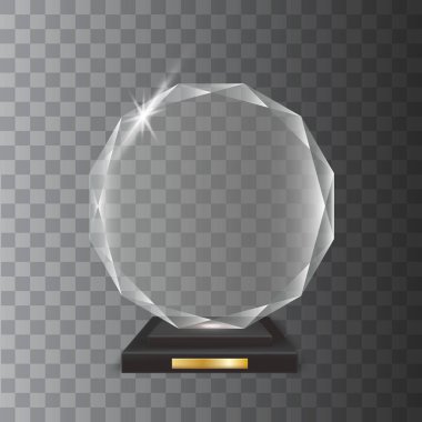Şeffaf gerçekçi boş vektör akrilik cam kupa Ödülü