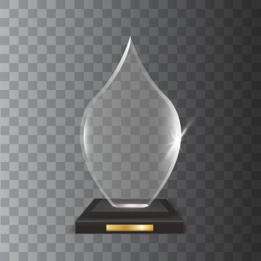 Şeffaf gerçekçi boş vektör akrilik cam kupa Ödülü