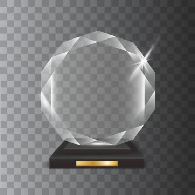 Şeffaf gerçekçi boş vektör akrilik cam kupa Ödülü