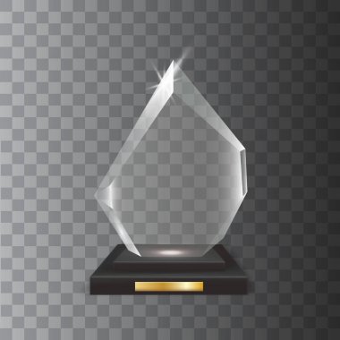 Şeffaf gerçekçi boş vektör akrilik cam kupa Ödülü