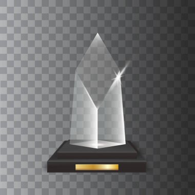 Şeffaf gerçekçi boş vektör akrilik cam kupa Ödülü