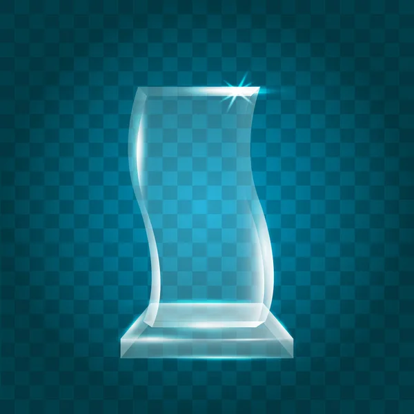 Blank Transparent Vector Acrylic Glass Trophy Award template_26