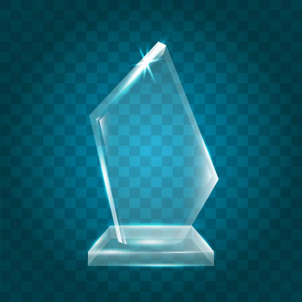 Blank Transparent Vector Acrylic Glass Trophy Award template_37