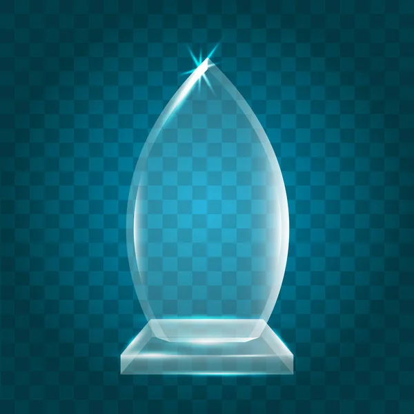 Transparenta lysande tom Vector akryl kristall glas Trophy Aw — Stock vektor