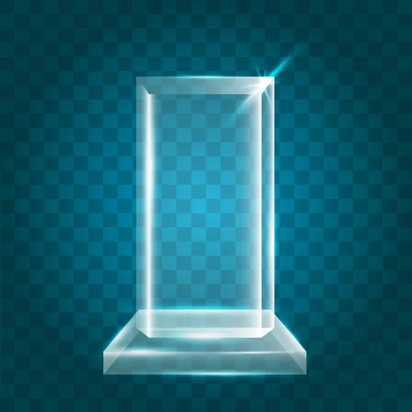 透明の輝く空ベクトル アクリル クリスタル ガラス トロフィー Aw — ストックベクタ