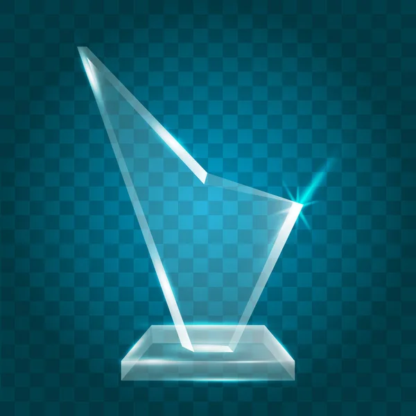 Transparant glanzend lege Vector acryl kristalglas Trophy Aw — Stockvector