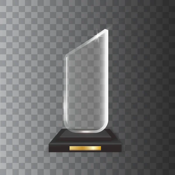 Βραβείο τρόπαιο Ακρυλικό γυαλί Διαφανές ρεαλιστική κενό διάνυσμα — Διανυσματικό Αρχείο