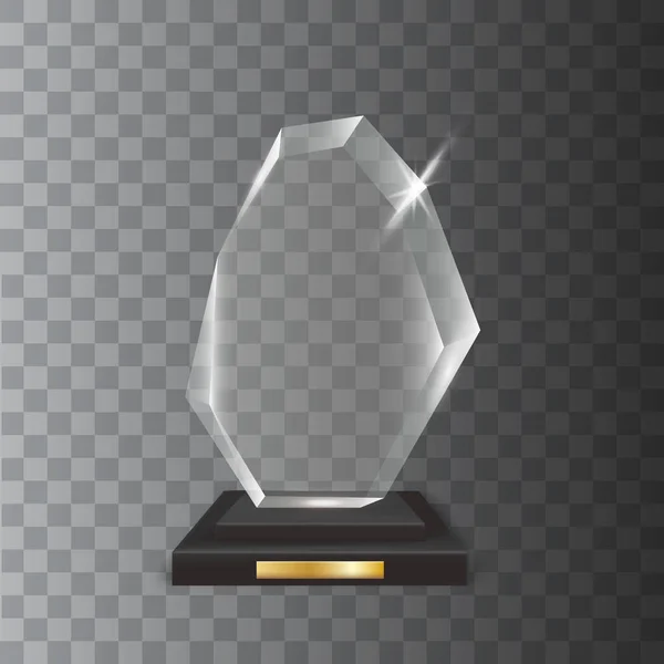 Realistyczne pusty wektor ze szkła akrylowego trofeum nagrodę — Wektor stockowy