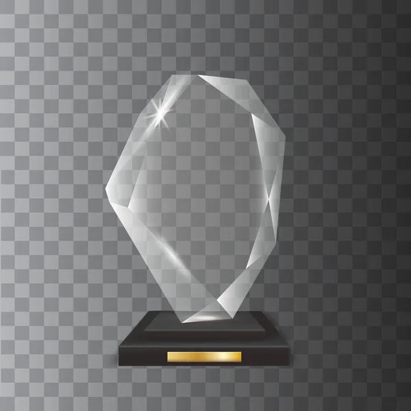 Премия "Прозрачный реальный чистый векторный акриловый стеклянный трофей" — стоковый вектор