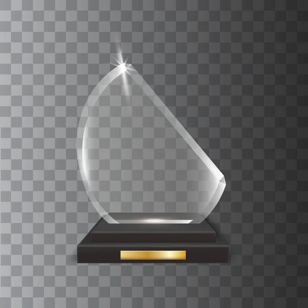 Transparante realistische lege Vector acrylglas trofee-Award — Stockvector