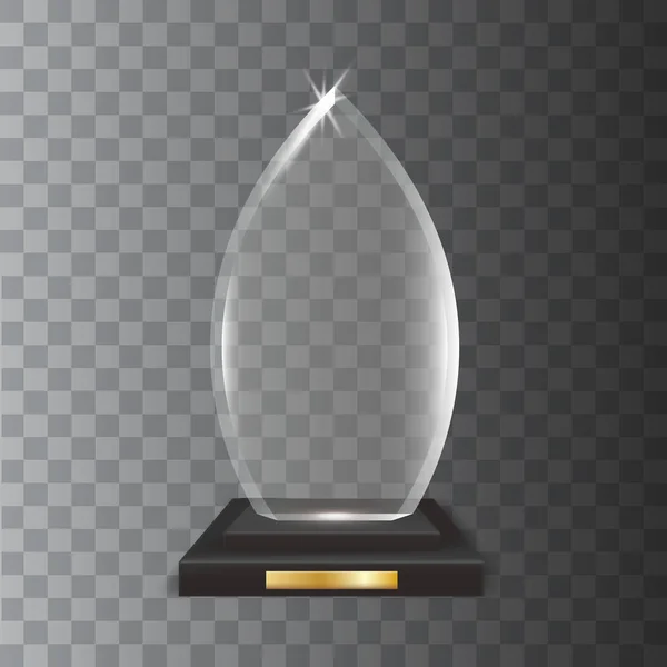 Award Trophy akrylové sklo transparentní realistické prázdný vektor — Stockový vektor