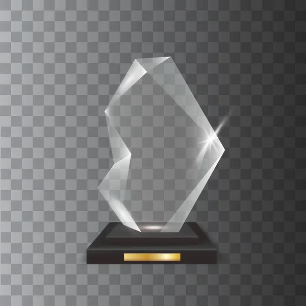 Transparent realistiska tom Vector akrylglas Trophy Award — Stock vektor