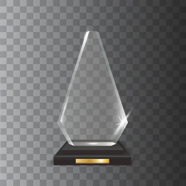 Βραβείο τρόπαιο Ακρυλικό γυαλί Διαφανές ρεαλιστική κενό διάνυσμα — Διανυσματικό Αρχείο