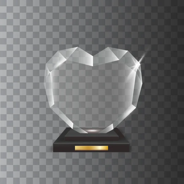 Transparent realistiska tom Vector akrylglas Trophy Award — Stock vektor