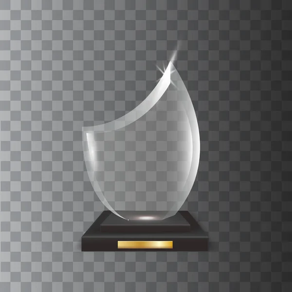 Transparent realistiska tom Vector akrylglas Trophy Award — Stock vektor