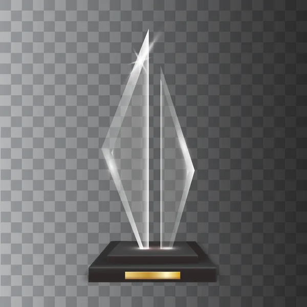 Transparent realistiska tom Vector akrylglas Trophy Award — Stock vektor