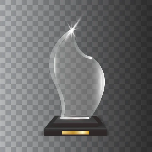 Transparent realistiska tom Vector akrylglas Trophy Award — Stock vektor