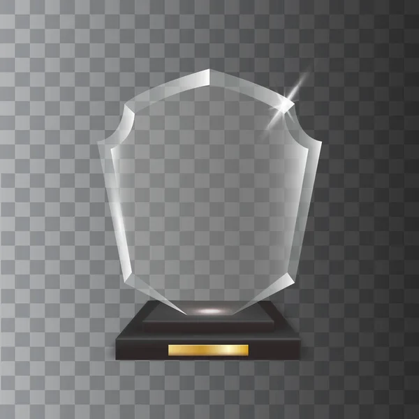 Transparent realistiska tom Vector akrylglas Trophy Award — Stock vektor