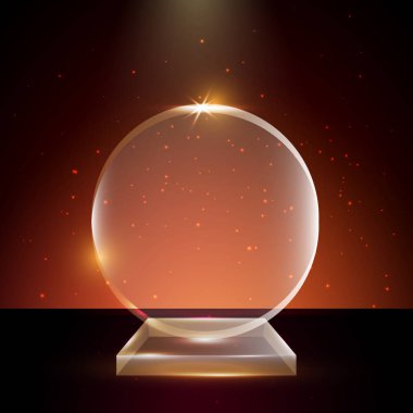 Boş şeffaf vektör akrilik cam kupa ödül şablon