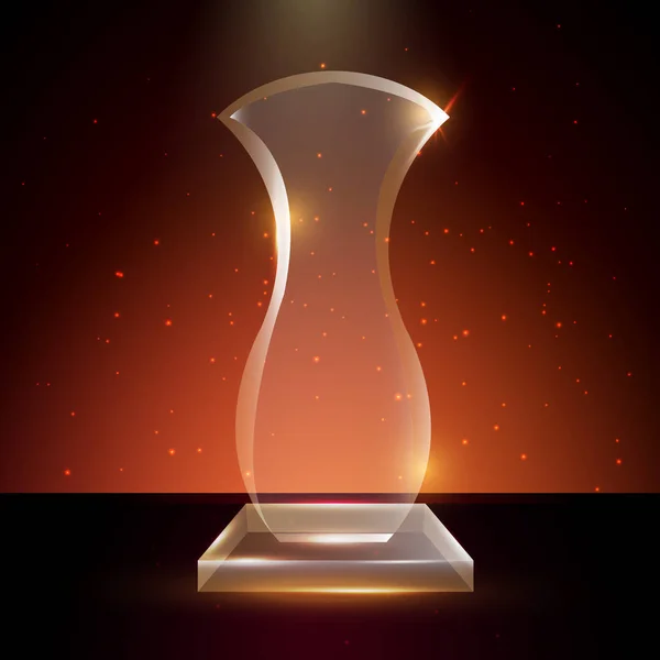 Шаблон премии Blank Transparent Vector Acrylic Glass Trophy Award — стоковый вектор