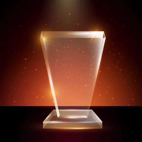 Pusty szablon przejrzysty wektor akryl szkła trofeum nagrodę — Wektor stockowy