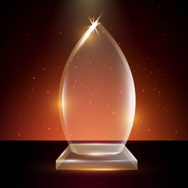 Boş şeffaf vektör akrilik cam kupa ödül şablon