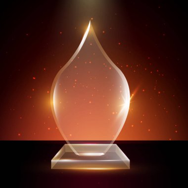 Boş şeffaf vektör akrilik cam kupa ödül şablon