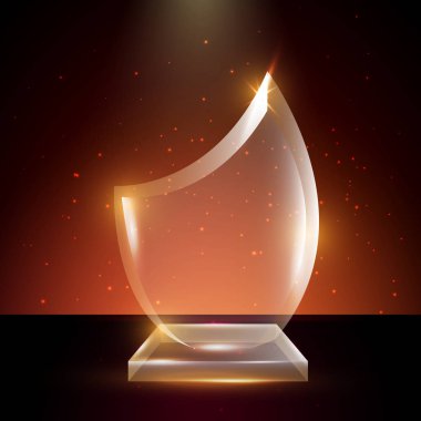 Boş şeffaf vektör akrilik cam kupa ödül şablon