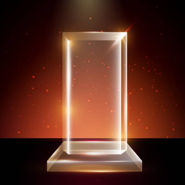 Boş şeffaf vektör akrilik cam kupa ödül şablon