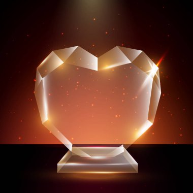 Boş şeffaf vektör akrilik cam kupa ödül şablon