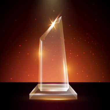 Boş şeffaf vektör akrilik cam kupa ödül şablon
