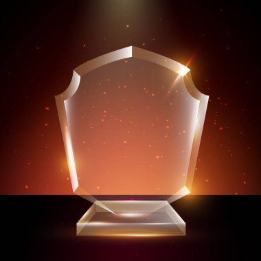 Boş şeffaf vektör akrilik cam kupa ödül şablon