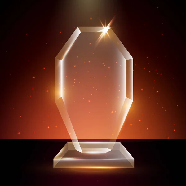 Tom Transparent vektor akryl glas Trophy Award mall — Stock vektor