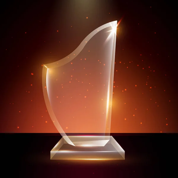 Lege sjabloon van de transparante Vector acryl glazen trofee-Award — Stockvector