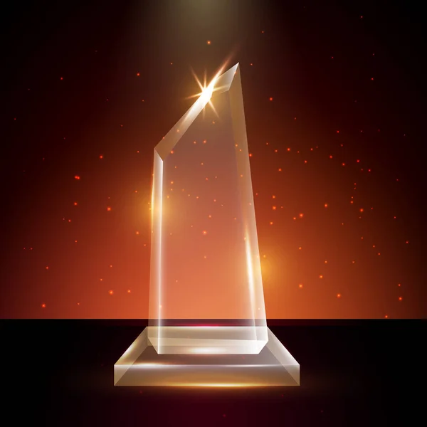 Prázdná šablona transparentní vektor akrylové sklo Trophy Award — Stockový vektor