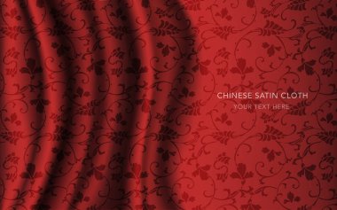 Geleneksel kırmızı Çin ipek saten kumaş bez arka plan