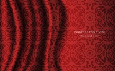 Geleneksel kırmızı Çin ipek saten kumaş bez arka plan