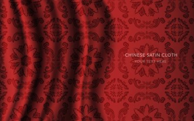 Geleneksel kırmızı Çin ipek saten kumaş bez arka plan