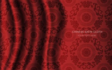 Geleneksel kırmızı Çin ipek saten kumaş bez arka plan