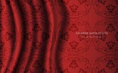 Geleneksel kırmızı Çin ipek saten kumaş bez arka plan
