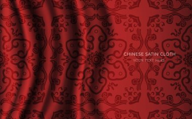 Geleneksel kırmızı Çin ipek saten kumaş bez arka plan
