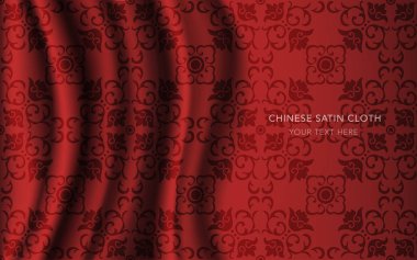 Geleneksel kırmızı Çin ipek saten kumaş bez arka plan