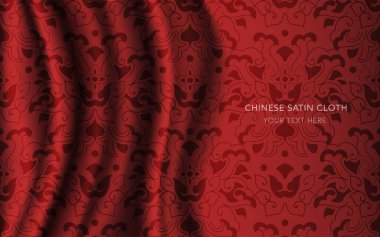 Geleneksel kırmızı Çin ipek saten kumaş bez arka plan