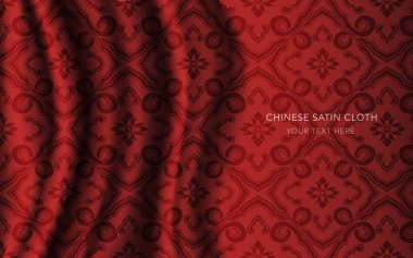 Geleneksel kırmızı Çin ipek saten kumaş bez arka plan