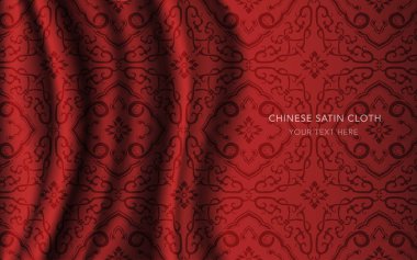 Geleneksel kırmızı Çin ipek saten kumaş bez arka plan
