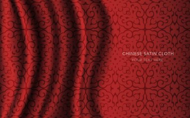 Geleneksel kırmızı Çin ipek saten kumaş bez arka plan