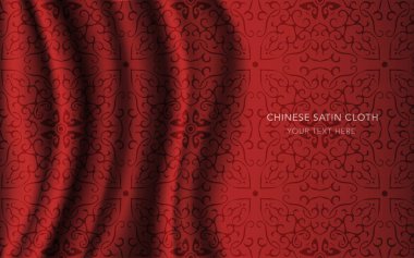 Geleneksel kırmızı Çin ipek saten kumaş bez arka plan