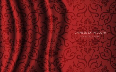 Geleneksel kırmızı Çin ipek saten kumaş bez arka plan